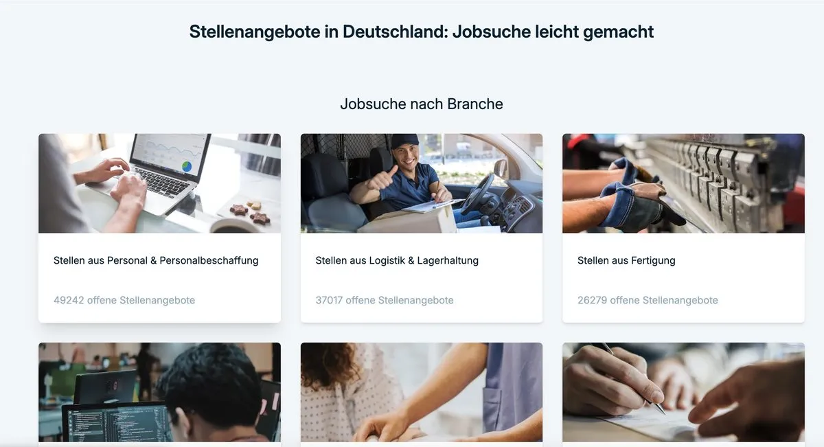 Joblift job search page